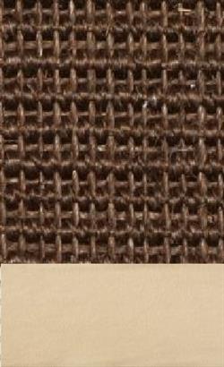 Sisal Salvador choco 060 tæppe med kantbånd i microfiber creme